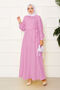 Side-Tie Shirt Collar Dress Pink - 3