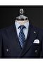 Italian Style Slim Fit Double Breasted Men's Single Jacket Navy Blue T14396 - 2