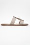 Sveta Stone Skin Buckle Genuine Leather Women's Slippers - 6