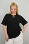 Women's Plus Size Short Sleeve Collar Piping Detailed Blouse 1970-25 - 4