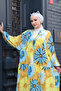 Women's Sunflower Patterned Dress Blue-Yellow - 5