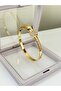 Steel Zircon Stone Inlaid Cap Jewelry Bracelet - 4