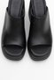 Nola Black Skin Genuine Leather Women's Platform Heeled Slippers - 2