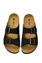 Mendy Lth Fx Buckled Side Written Suvet Nubuck Slippers - 4