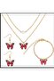 Stylish and Elegant Butterfly Model Set: Bracelet, Necklace, Earrings