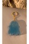 Turquoise Blue Colored Gold Accessory Ghost Shape Keychain Handmade Epoxy Gift - 7