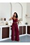 طقم نسائي منقوش ذو قصة واسعة الساق من الأسفل إلى الأعلى - 5