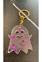 Transparent Purple Color Glitter Gold Accessory Ghost Shape Keychain Handmade Epoxy Gift - 4