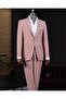 Italian Style Slim Fit Jacket Pants Suit Pink T14159
