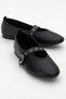 Women's Single-Piece Buckle Ballerina Ballerina Black