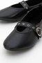 Women's Single-Piece Buckle Ballerina Ballerina Black - 3