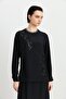 Mesh Detailed Skirt Blouse Set Black - 3