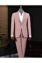 Italian Style Slim Fit Jacket Pants Suit Pink T14159 - 2