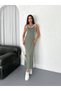 Women's Side Stripe Basic Style Tank Neck Long Dress - 5
