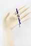 Navy Blue Colored Elevator Silver Ellipse Zircon Stone Evil Eye Bracelet, Gift Bracelet - 6