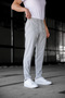 Men's Gray Relaxed Fit Side Pockets Elastic Waist Lace up Jogger Pants - 3