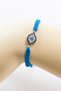 Dark Turquoise Colored Elevator Silver Ellipse Zircon Stone Evil Eye Bracelet, Gift Bracelet - 2