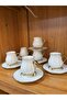 Esterhomedecor Set of 6 Porcelain Coffee Cups with Legs - 8