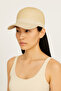 Women's Cream Straw Detailed Adjustable Sports Summer Beach Hat