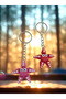Special Stylish Design Starfish Cute 3D Hard Plastic Movable Keychain Gift Accessory 2Pcs - 2