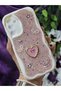 Samsung Galaxy A15 Compatible Stylish Phone Case with Heart Pink Glitter Pearl and Ribbon Detail - 6