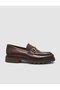 100% Genuine Leather Brown Buckle Men's Casual Shoes