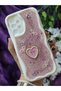 Samsung Galaxy A32 Compatible Stylish Phone Case with Heart Pink Glitter Pearl and Ribbon Detail - 6