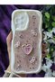 Samsung Galaxy A13 Compatible Stylish Phone Case with Heart Pink Glitter Pearl and Ribbon Detail - 3