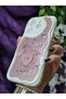 Xiaomi Redmi Note 14 4g Compatible Stylish Phone Case with Heart Pink Lurex Pearl and Ribbon Detail - 4