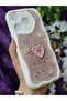Realme C63 and Realme C61 Compatible Heart Pink Glitter Pearl and Ribbon Detailed Phone Case - 5