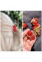 New Trend Luxury Metal Big Crystal Sparkling Red Stone Cherry Gold Leafed Clothespin Buckle