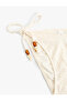 Beaded Embroidered Bikini Bottom with Drawstrings on the Sides - 4
