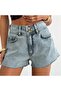 Women's High Waist Double Button Back Pocket Looking Pocketless Mini Shorts - 4