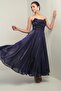 Women's Degaje Strapless Neckline Lined Organza Satin Midi Dress
