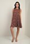 Women's Round Neck Drawstring Sleeveless Short Dress - 2