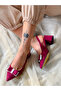 Pari̇ Bordo Cow Suede Bow 5 cm Heel Sandals Shoes - 5