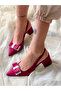 Pari̇ Bordo Cow Suede Bow 5 cm Heel Sandals Shoes - 6