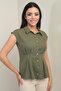 Women's Pleated Waist Sleeveless Shirt