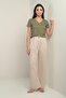 Women's Elastic Waist Pocket Pleated Palazzo Trousers - 3