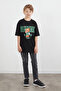 New York Lettering and Teddy Bear Printed Boys' T-Shirt - 2
