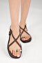Hanna Brown Ringed Women's Sandals - 6