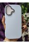 Matte Baby Blue Silicone Case with Metal Camera Frame Compatible with iPhone 16
