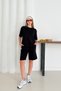 Women's Black Modal Fabric Short Sleeve Basic Shorts Suit - 3