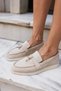 Casado Women Beige Real Suet Loafer Shoes - 4