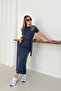 Women's Anthracite Modal Fabric Side Tie Detail Slit Dress - 3