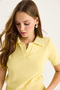 Women's Yellow Polo Collar Stone Detailed Summer Knitwear Blouse 20246856 - 5