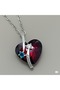 Red Heart Stone Chain Necklace – Zircon and Colored Stone Detail - 4