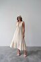 Shilsee Women's V-Necklace Decolate Muslin Dress Beige