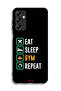 غطاء حماية لهاتف Samsung Galaxy A24 4G Eat Sleep Gym Repeat