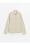 Beige Standard Fit Stand Collar Men's Coat - 7